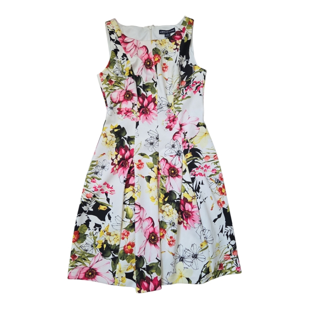 American Living Spring Floral A-line Midi Dress Women's Size 4 EUC